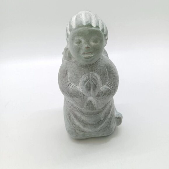 Isabel Bloom Angel Praying On Knees 1996 Small Bird At Knee - Picture 1 of 7